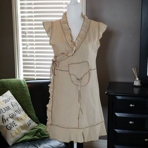Unique Linen Wrap Dress S/M